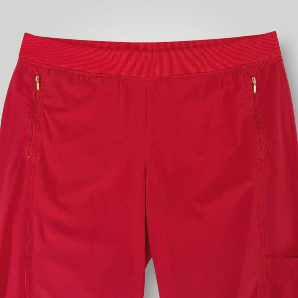 Zenergy Chico's 2 Piece Set Womens XL Red Studded Vest Capri Travel